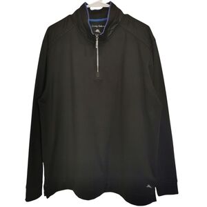 Tommy Bahama Game Changer 1/2 Zip Nylon & Fleece Black Sweatshirt - Sz XL